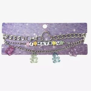 Hot Topic 3-PC I Hate U Candy Bear Choker Set